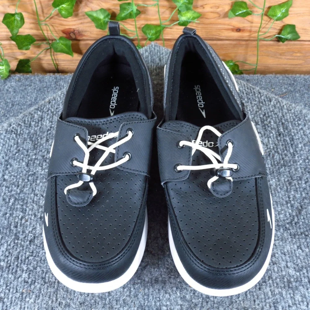Speedo Port Women Water Boat Shoe Size 10 Aquatic Performance Black Synthetic‎
